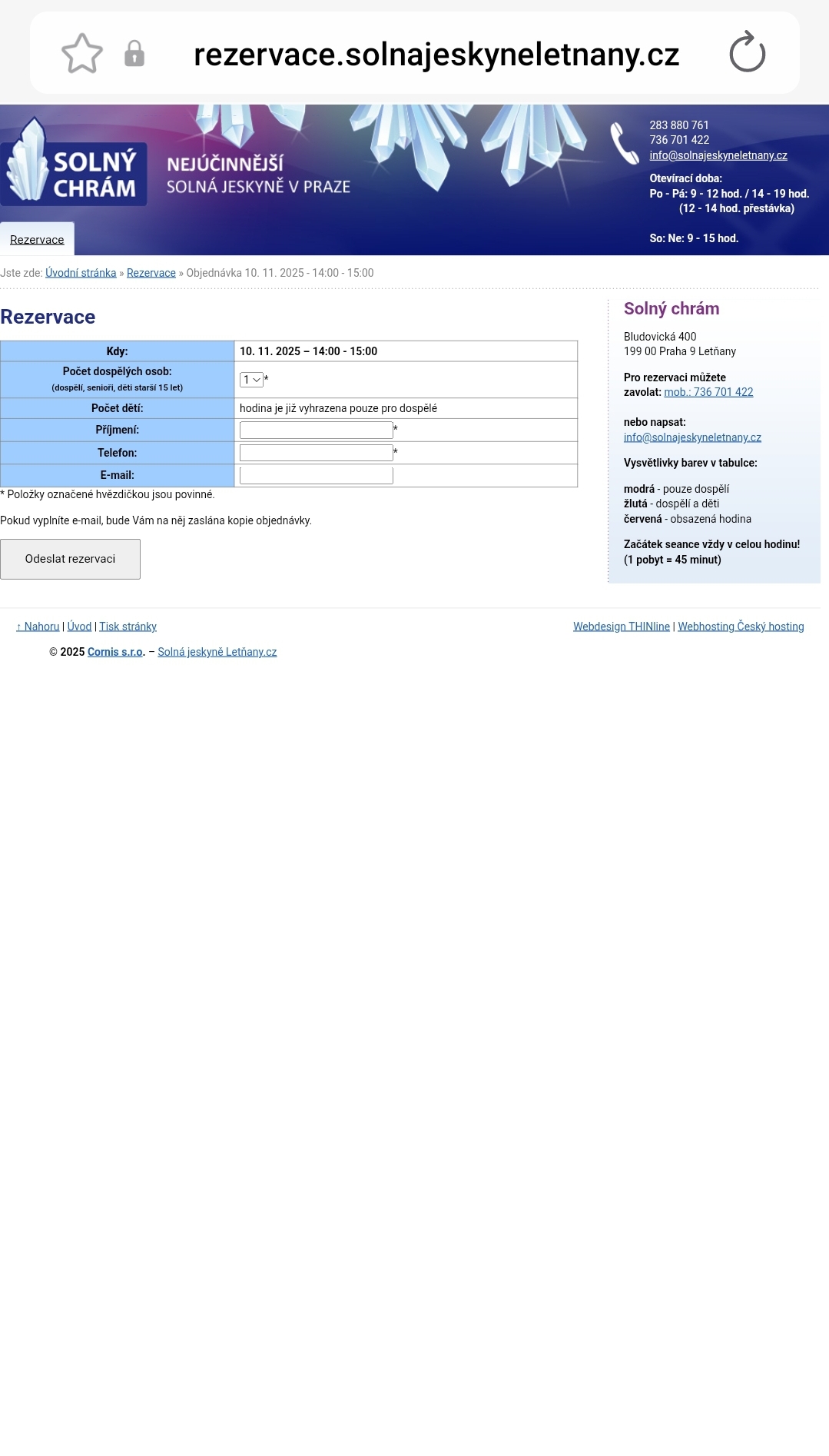 Původní vzhled webu