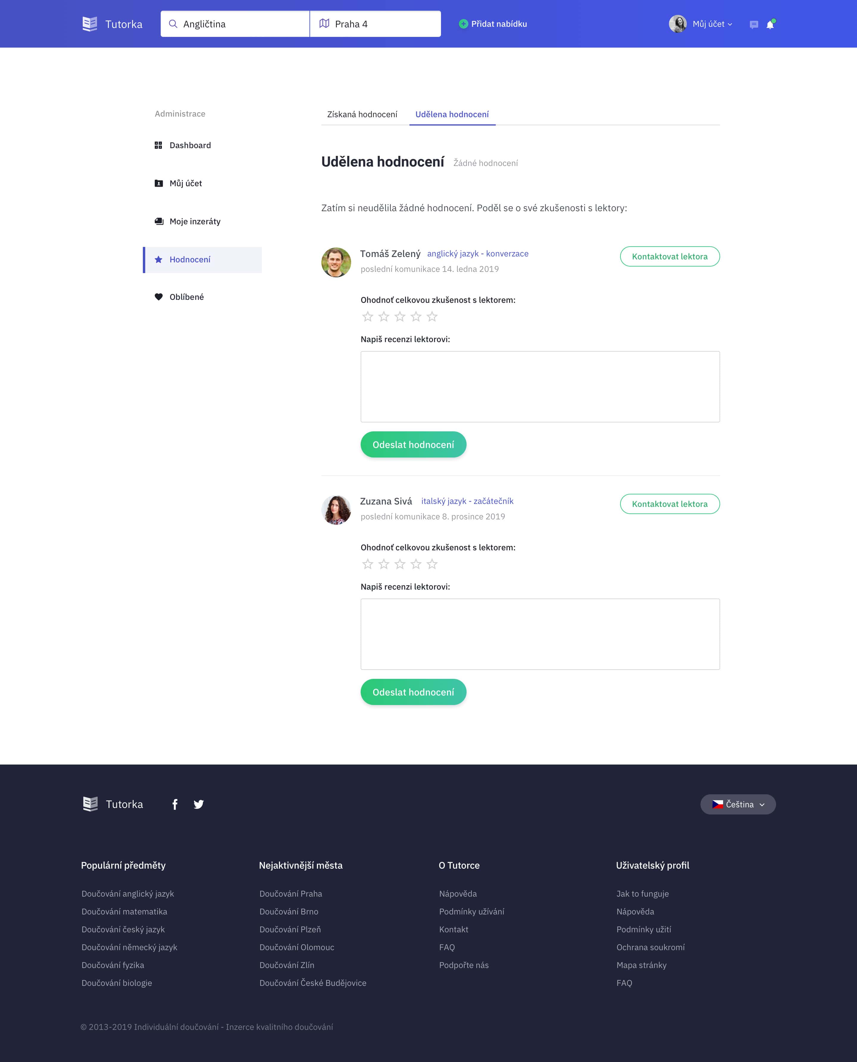 Uživatelské profily